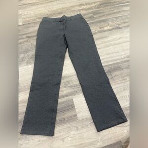 Quince Ponte Straight Leg Pants Charcoal Stretch Work Travel Essential